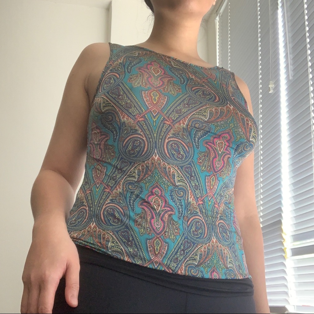 Multicolored Paisley/Swirl Patterned Tank
